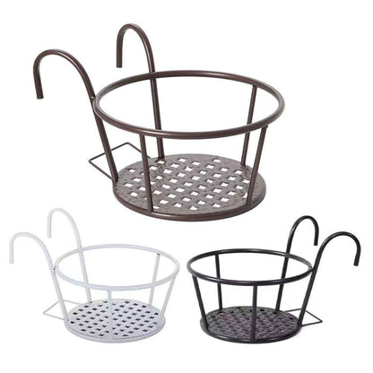 Fence Balcony Metal Hanging Small Plant Planter Stand Flower Pots Holder Rack UK