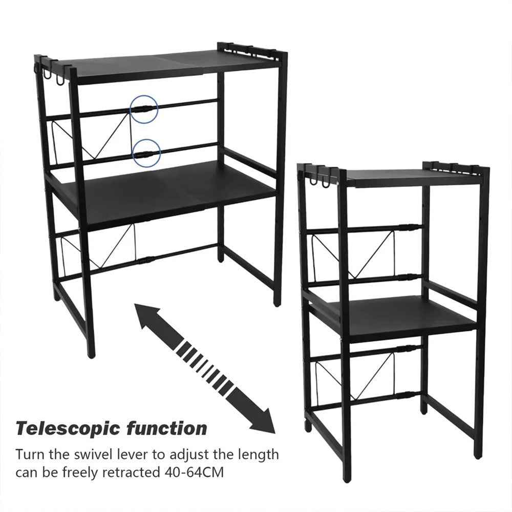 3 Tier Expandable Microwave oven Rack Stand Storage Holder Kitchen Corner Shelf