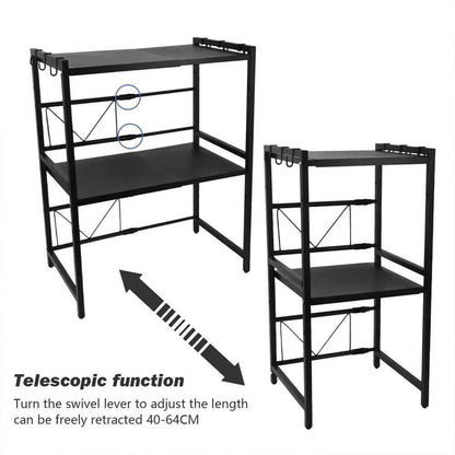 3 Tier Expandable Microwave oven Rack Stand Storage Holder Kitchen Corner Shelf