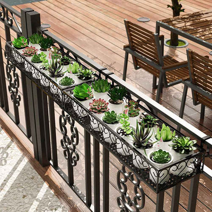 Fence Balcony Metal Hanging Small Plant Planter Stand Flower Pots Holder Rack UK