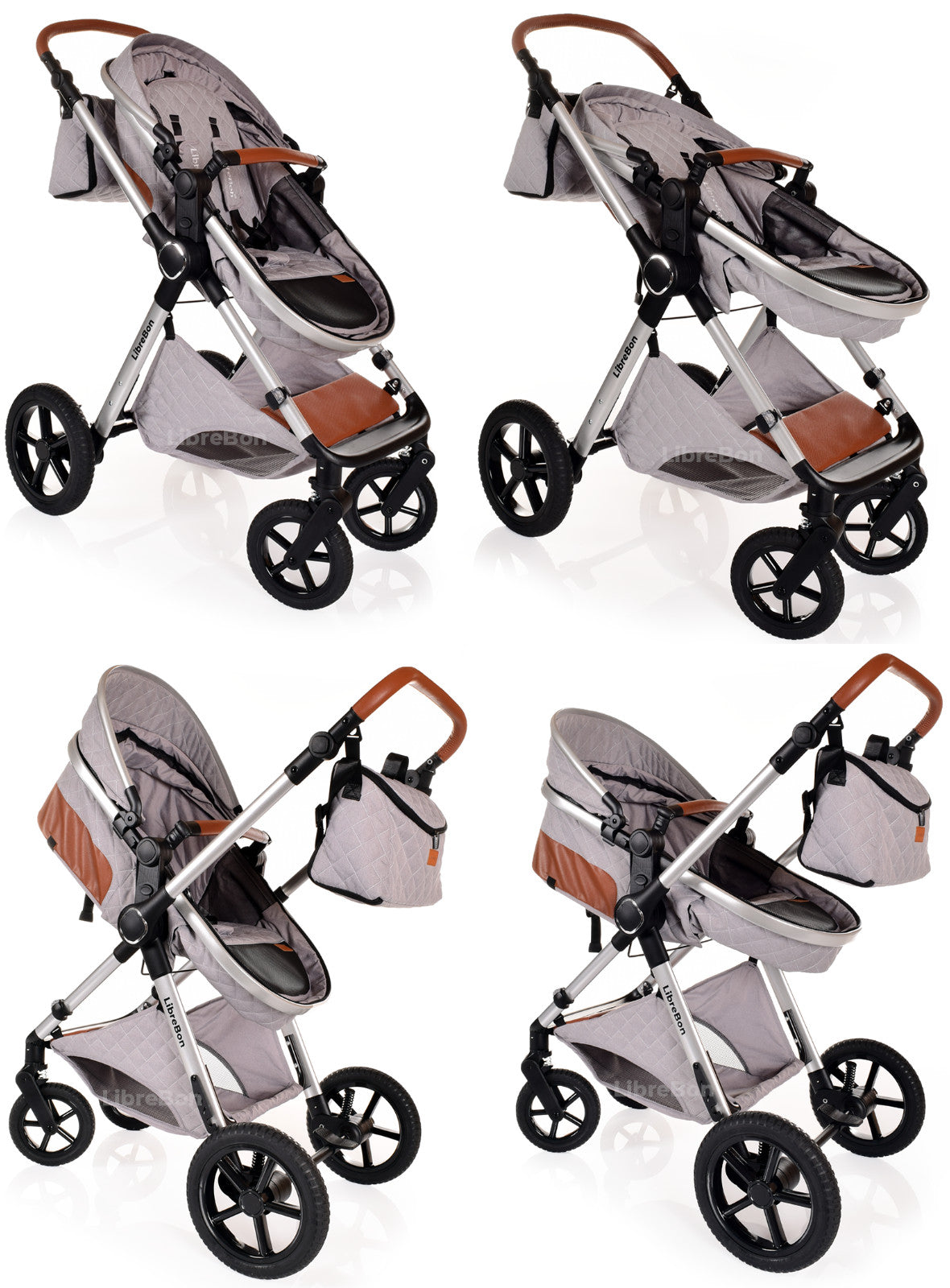 3 in 1 Pram Newborn Baby Buggy Set Travel System with Car Seat Folding Pushchair