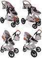 3 in 1 Pram Newborn Baby Buggy Set Travel System with Car Seat Folding Pushchair