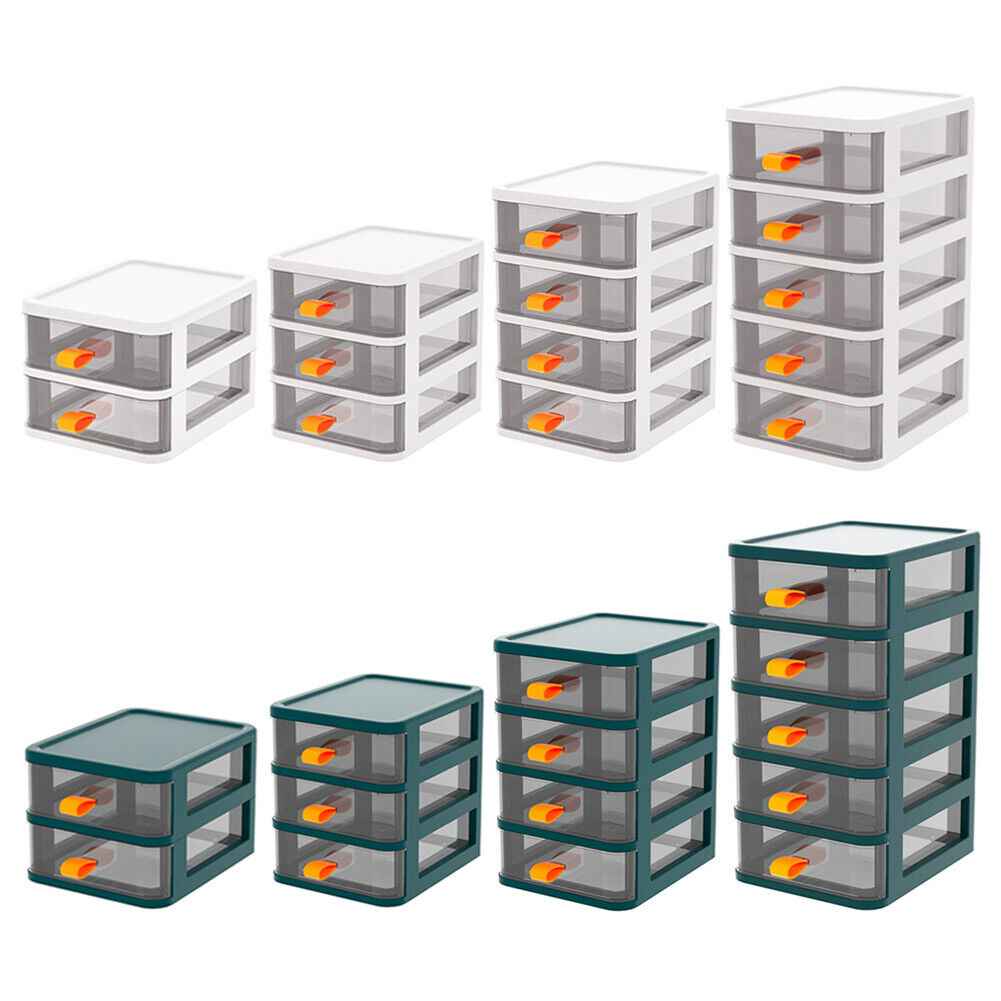 3/4/5 Small Plastic Drawer Storage Tower Organizer Box Office Desktop Tabletop
