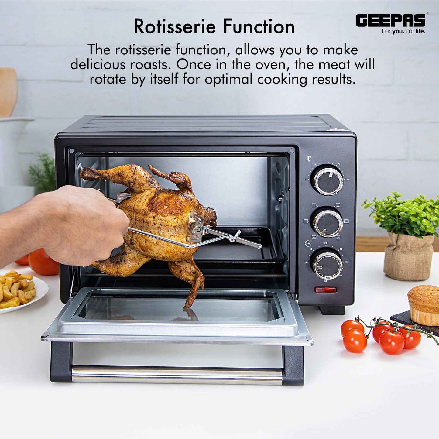 GEEPAS Mini Oven Toaster Grill Tabletop Compact Portable Baking Cooker Electric