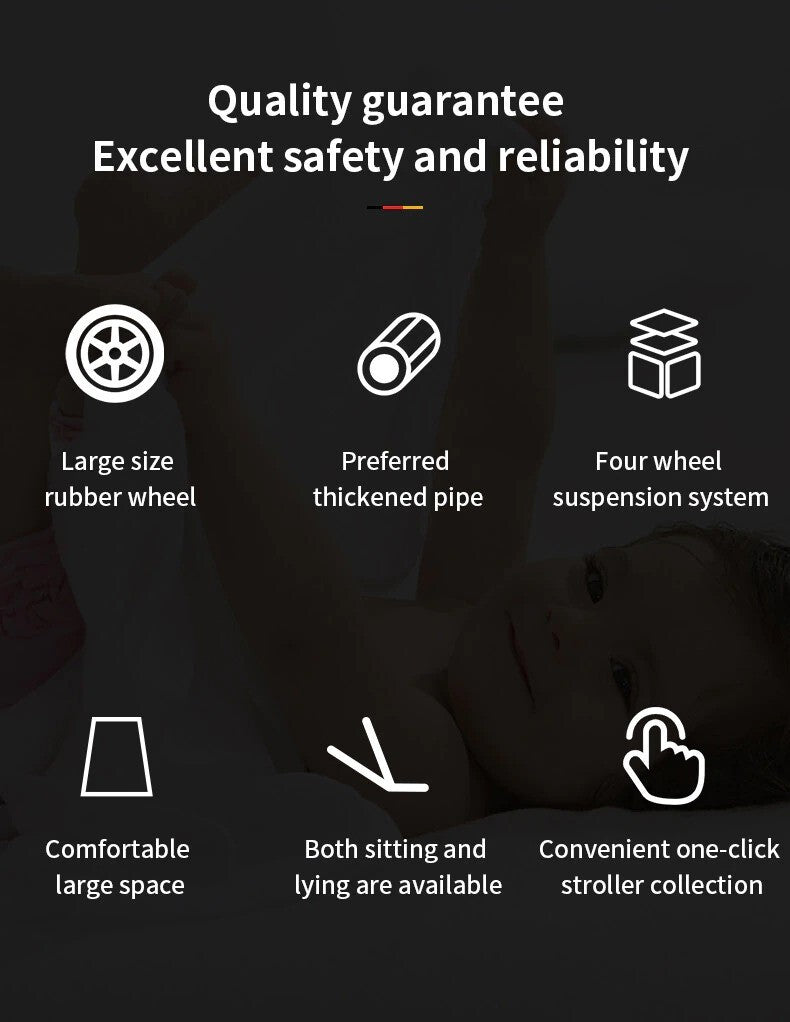 3 in 1 Pram Newborn Baby Buggy Set Travel System with Car Seat Folding Pushchair