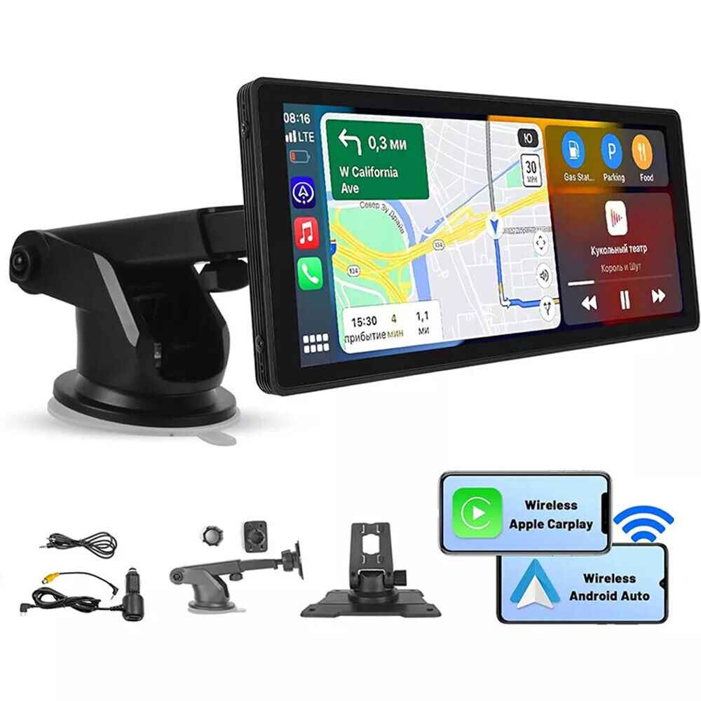 10.26 Inch 4K Touch Screen Car Bluetooth FM Wireless Apple CarPlay Android Auto