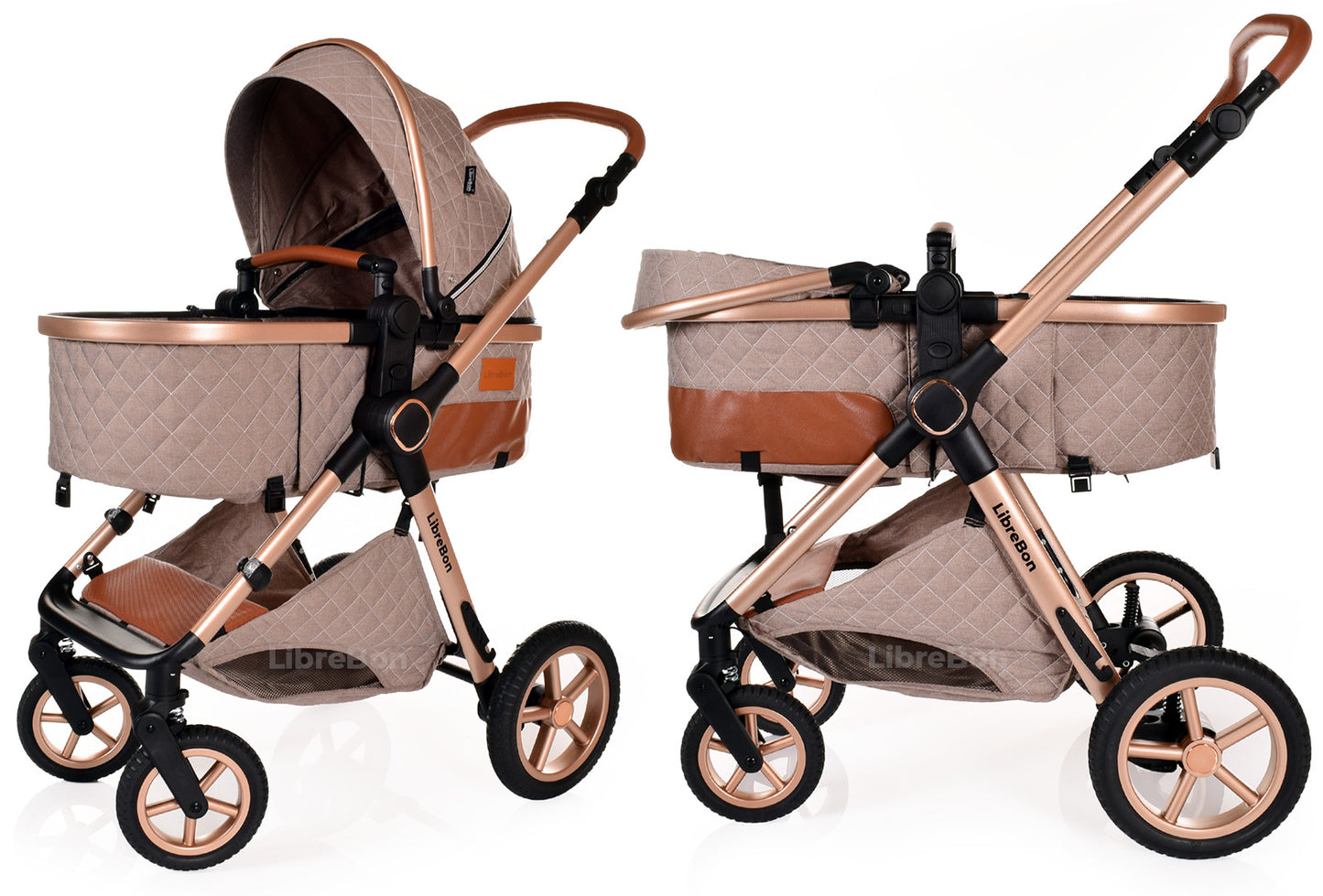 3 in 1 Pram Newborn Baby Buggy Set Travel System with Car Seat Folding Pushchair