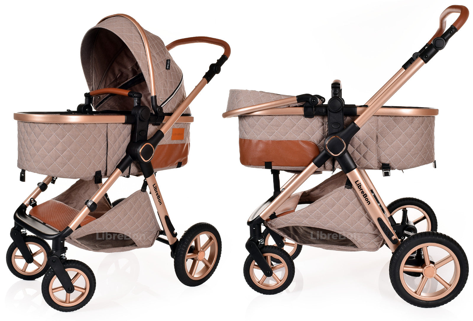 3 in 1 Pram Newborn Baby Buggy Set Travel System with Car Seat Folding Pushchair