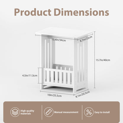 3-Type Freestanding Waterproof Bathroom Cupboard Storage Cabinet with Door White