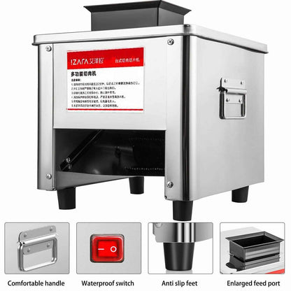 Commercial Meat Cutting Machine Cutter Stainless Steel Slicer 150Kg/H 850W UK