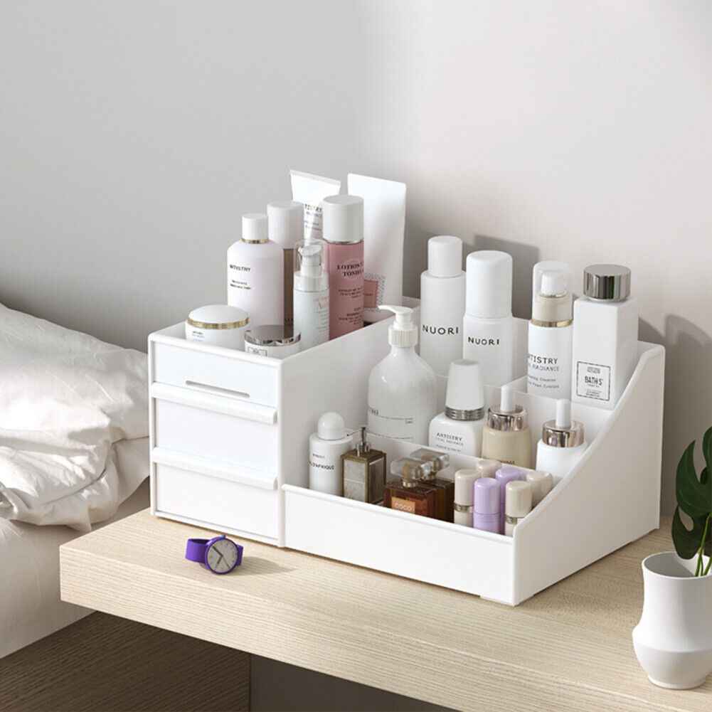 Bedroom Dressing Table Makeup Cosmetics Organiser Home Desktop Tidy Storage Box