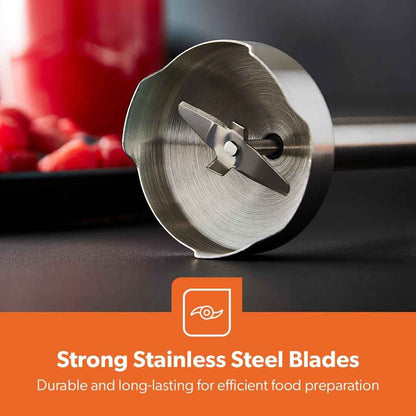 600W Hand Blender Handheld Immersion Stick Blender 12 Speed & Turbo, Silver