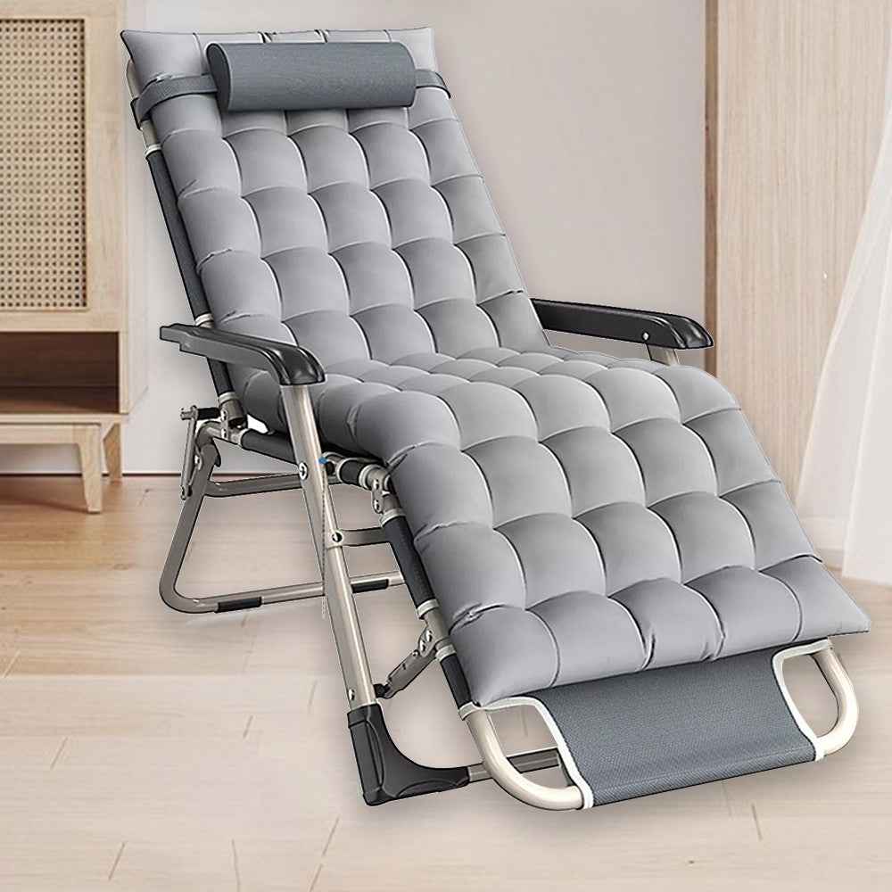 Outdoor Reclining Zero Gravity Chair Extra Wide Adjustable Garden Sun Lounger UK