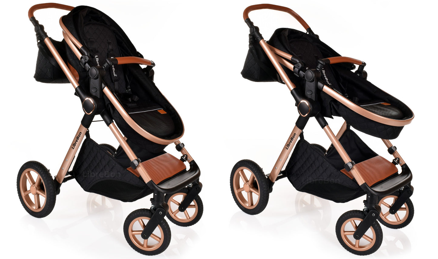 3 in 1 Pram Newborn Baby Buggy Set Travel System with Car Seat Folding Pushchair