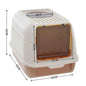 Large Hooded Cat Litter Tray Litter Box Self Cleaning Cat Pan Potty Tray w/ Lid