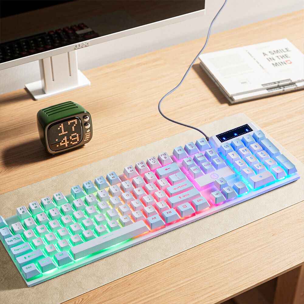 K500 Mechanical Gaming Keyboard 104 Keys USB Wired RGB Backlit Keypad PC Game