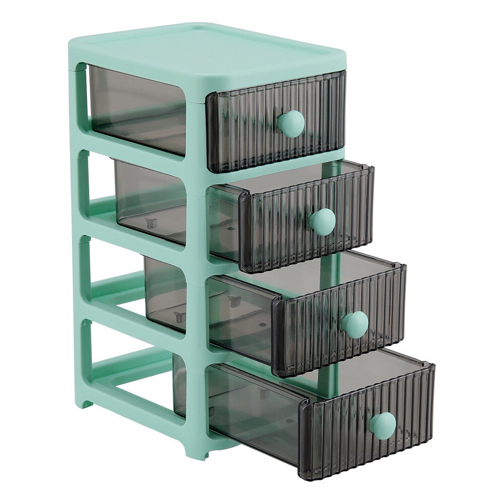 2/3/4Tier Mini Plastic Chest of Drawers Desktop Cabinet Storage Unit Home Office