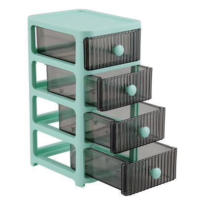 2/3/4Tier Mini Plastic Chest of Drawers Desktop Cabinet Storage Unit Home Office