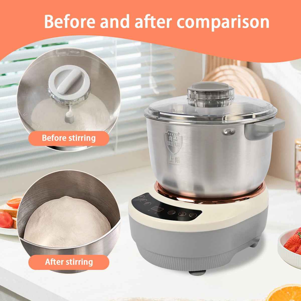 220V 7L Electric Dough Mixer Home Auto Kneading Proofing Dough Maker Machine UK