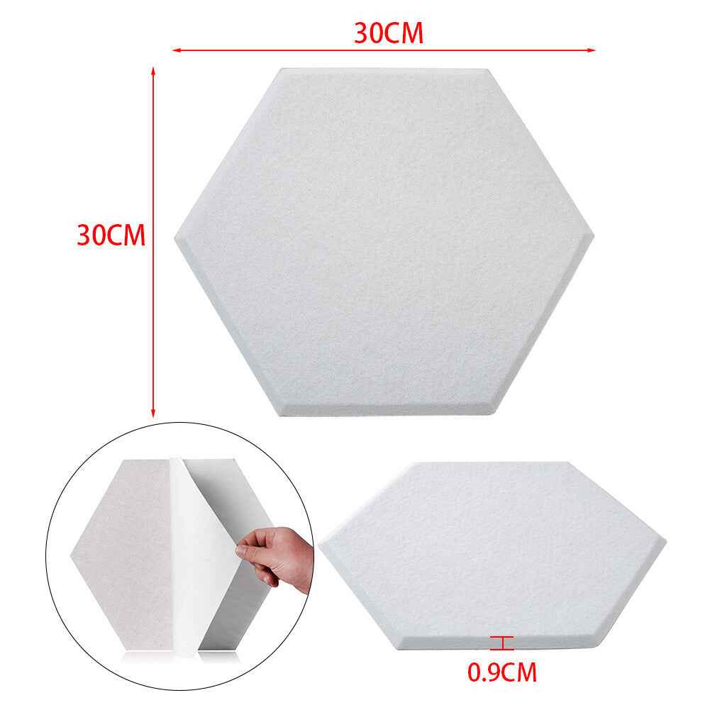 12x Self-adhesive Acoustic Wall Panel Tiles Studio Sound Proofing Insulation Pad
