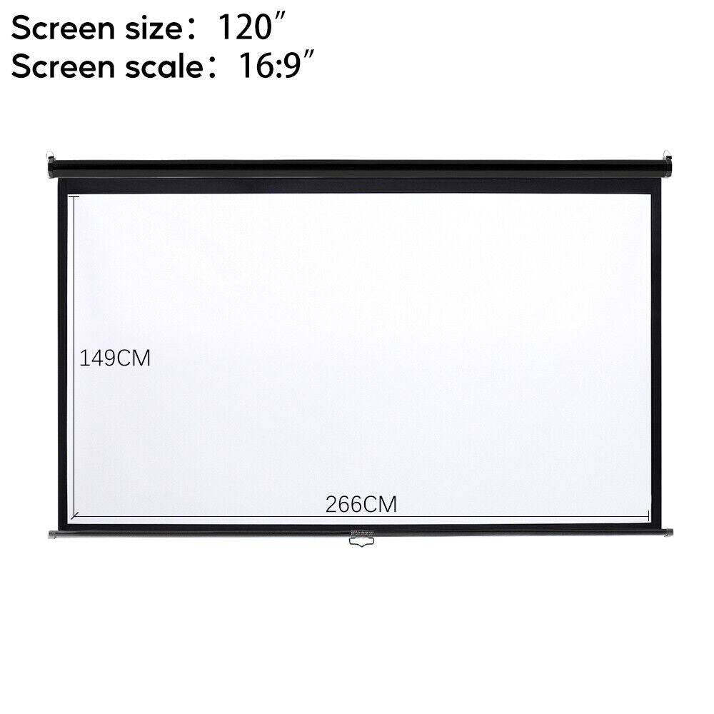 Electric Motorised Projector Screen 3D HD Home Theater Projection 16:9 4:3 Sizes