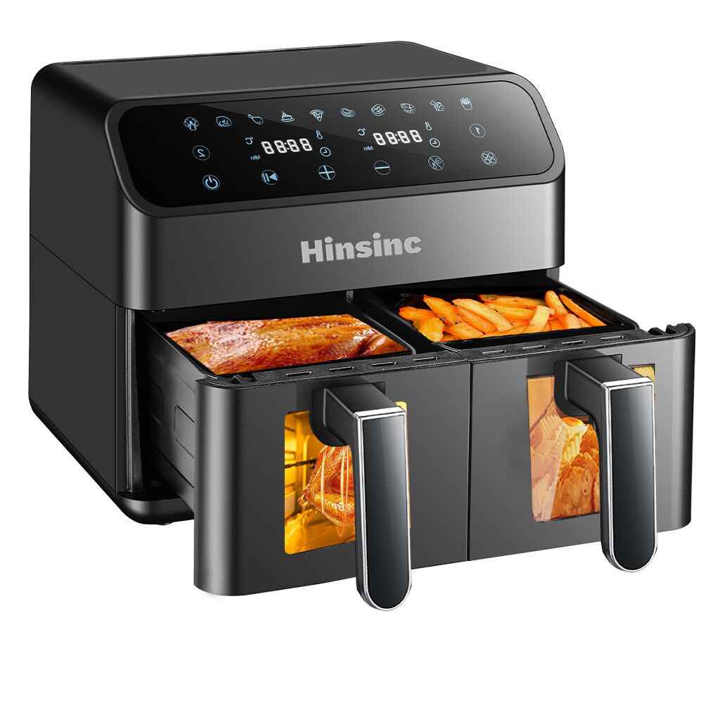 12L Air Fryer Dual Zone Digital Oven Cooker Oil Free Low Fat with 100 Tray Large