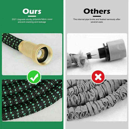 200FT Heavy Duty Expandable Garden Hose Flexible Hose Pipe 10 Modes Spray Gun UK