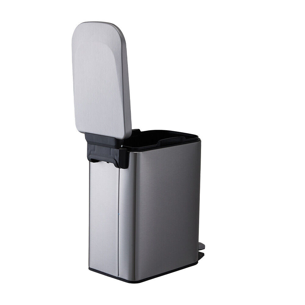 Pedal Bin Dustbin Stainless Steel Waste w/Bucket & Removable Lid Kitchen Bedroom