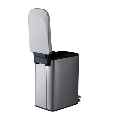 Pedal Bin Dustbin Stainless Steel Waste w/Bucket & Removable Lid Kitchen Bedroom