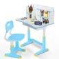 Kids Desk and Chair Set Height Adjustable Study Table W/ Storage Book Stand