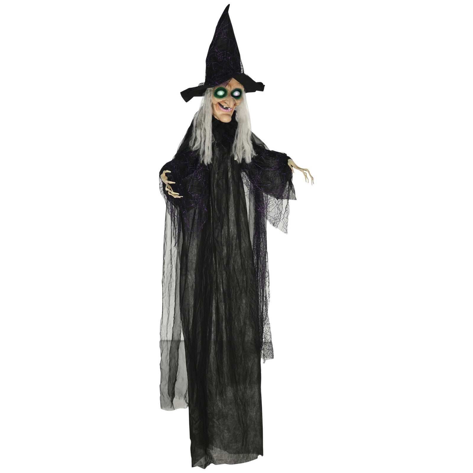 6ft Outdoor Halloween Decoration Witch with Sound and Motion Activated