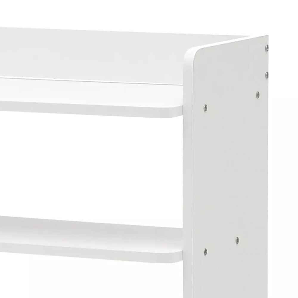 5-8 Tier White Wooden Hallway Shoe Rack Open Shelves Shoe Cabinet Storage Unit