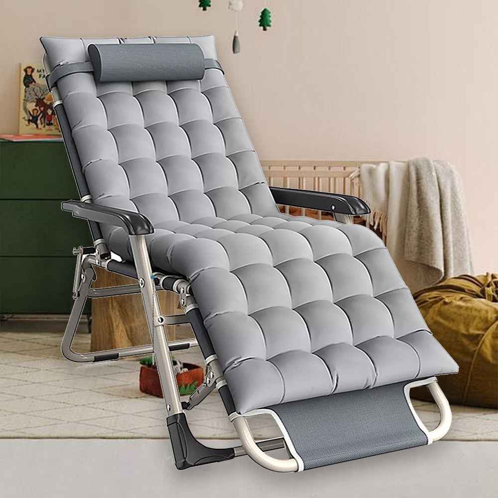 Outdoor Reclining Zero Gravity Chair Extra Wide Adjustable Garden Sun Lounger UK