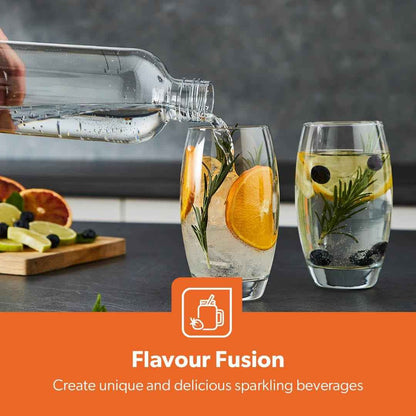 GEEPAS Soda Maker Sparkling Water Carbonator Machine 900ML 1 PET Bottle, Black