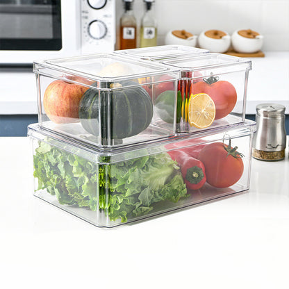 S/M/L Clear Plastic Fridge Storage Box Cupboard Organiser Fruit Veg Rack 3-10Pcs