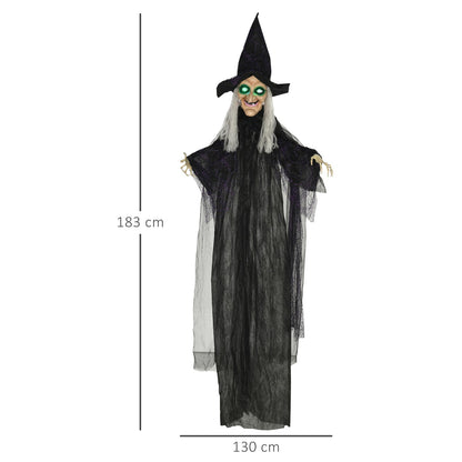 6ft Outdoor Halloween Decoration Witch with Sound and Motion Activated