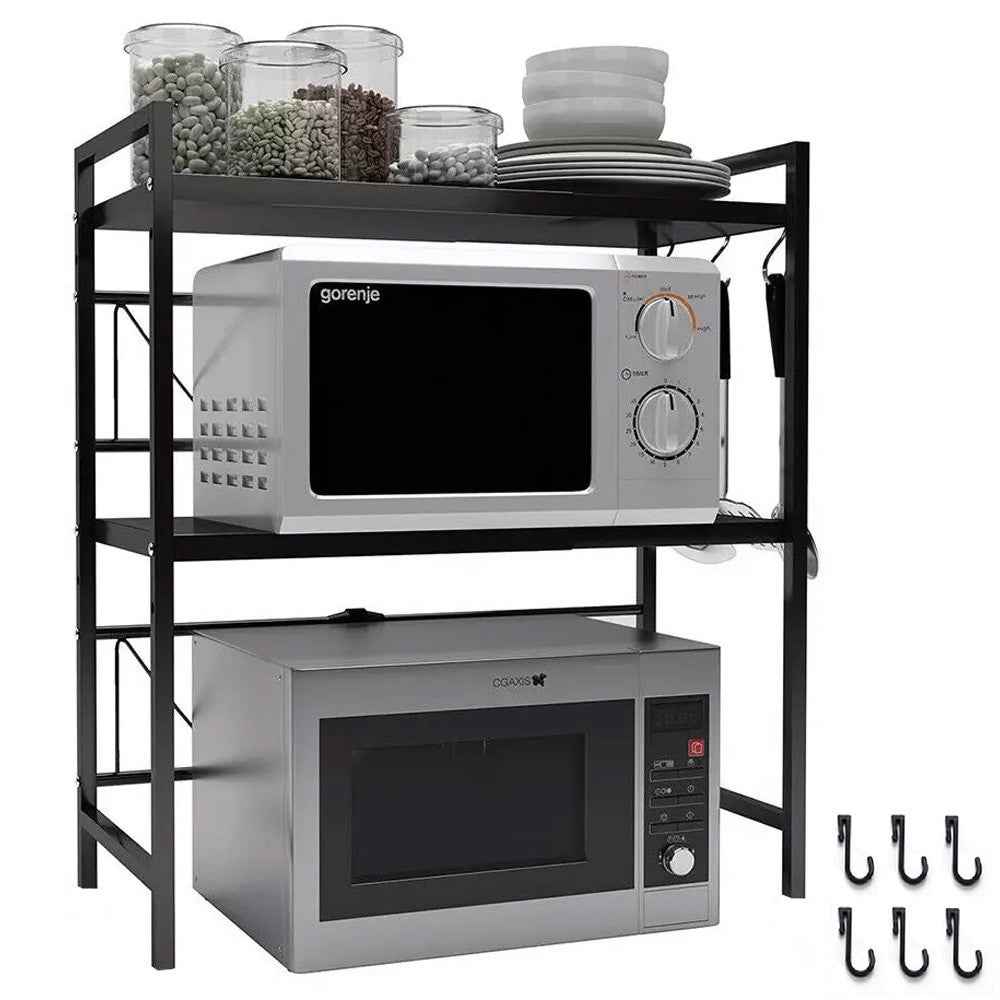 3 Tier Expandable Microwave oven Rack Stand Storage Holder Kitchen Corner Shelf