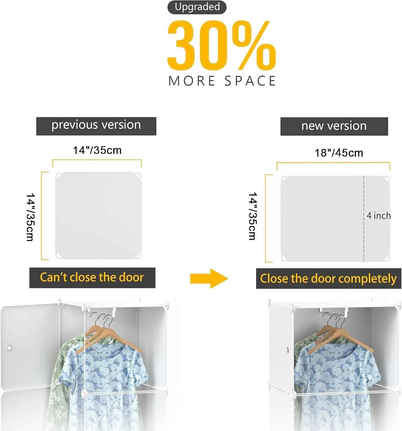 Portable Wardrobe Foldable Closet with 20 Compartments Clothes Storage Cabinet