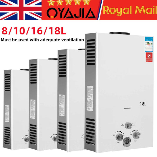 OYAJIA 8/10/16/18L Instant Gas Hot Water Heater Tankless Gas Boiler LPG Propane