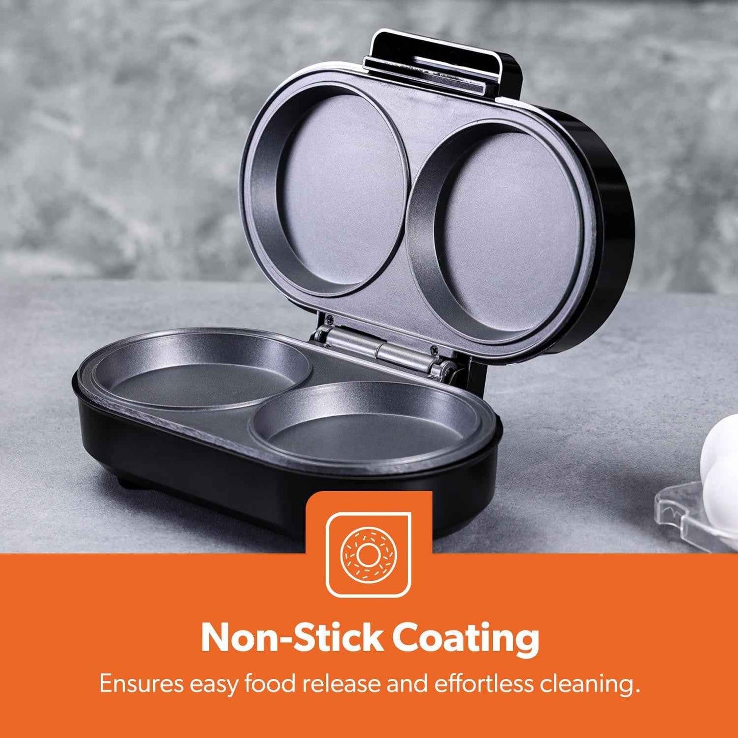 GEEPAS Dual Omelette Maker Non-Stick Deep Fill Cooking Plates Double Egg Cooker