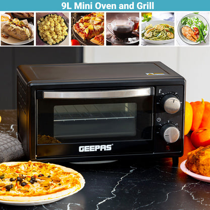 GEEPAS Mini Oven Toaster Grill Tabletop Compact Portable Baking Cooker Electric
