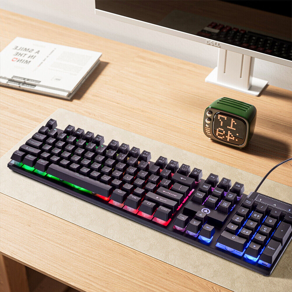 K500 Mechanical Gaming Keyboard 104 Keys USB Wired RGB Backlit Keypad PC Game