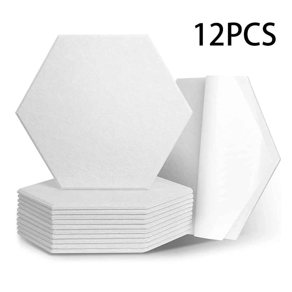 12x Self-adhesive Acoustic Wall Panel Tiles Studio Sound Proofing Insulation Pad