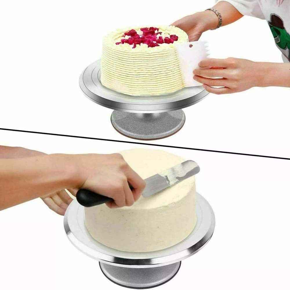 Cake Turntable 12'' Aluminum Cake Revolving Stand Holder Cake Baking Tool-UK