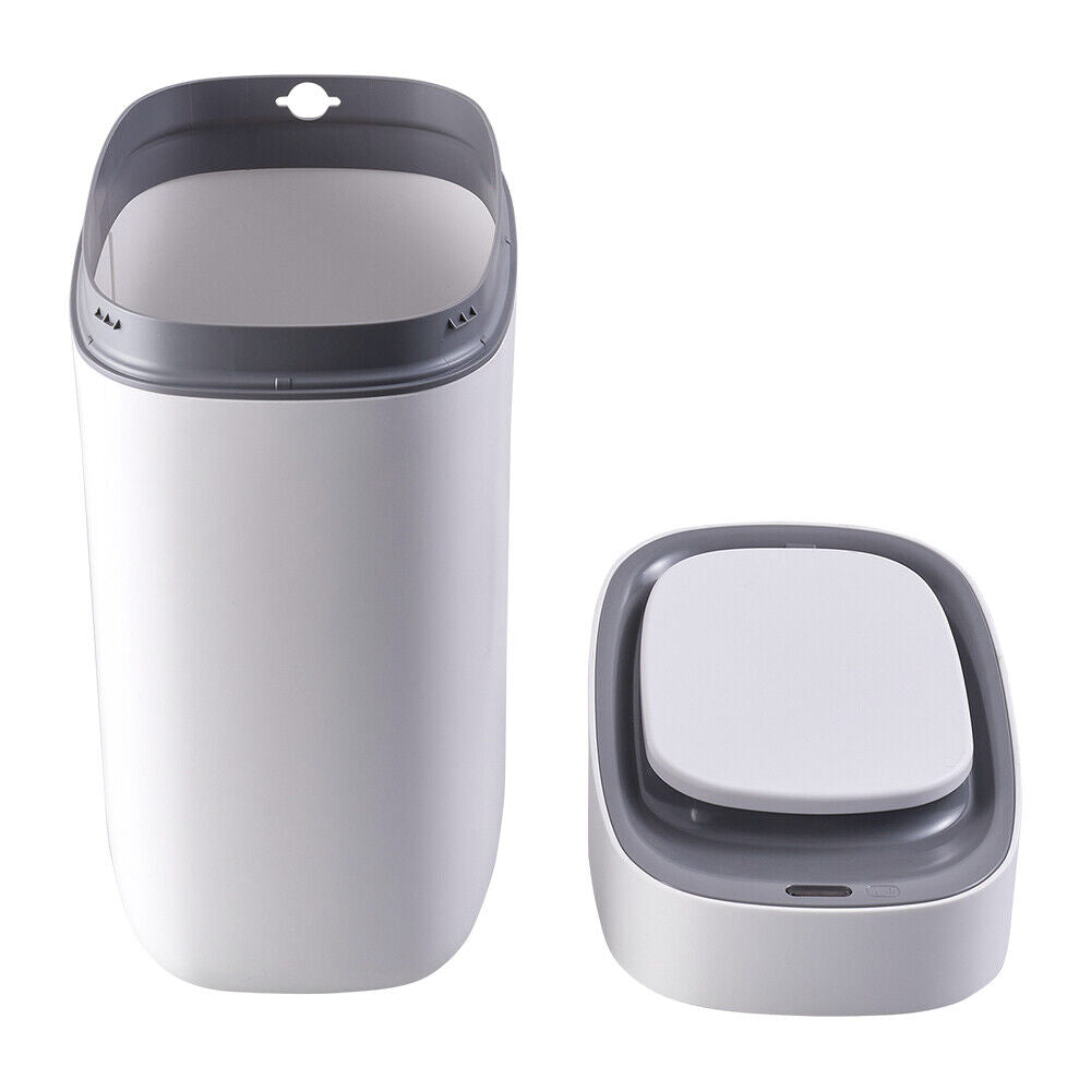 9L Motion Sensor Bin Smart Trash Can with Lid Automatic Waste Bin Trashcan White