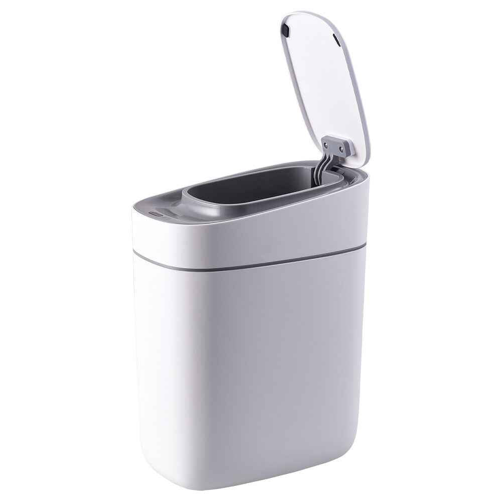 9L Motion Sensor Bin Smart Trash Can with Lid Automatic Waste Bin Trashcan White