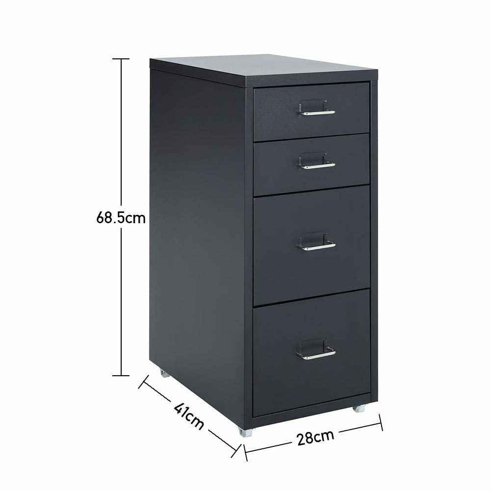 3/5/6/8 Drawers Mobile Metal Desk Office Pedestal Storage Filing Cabinets Unit