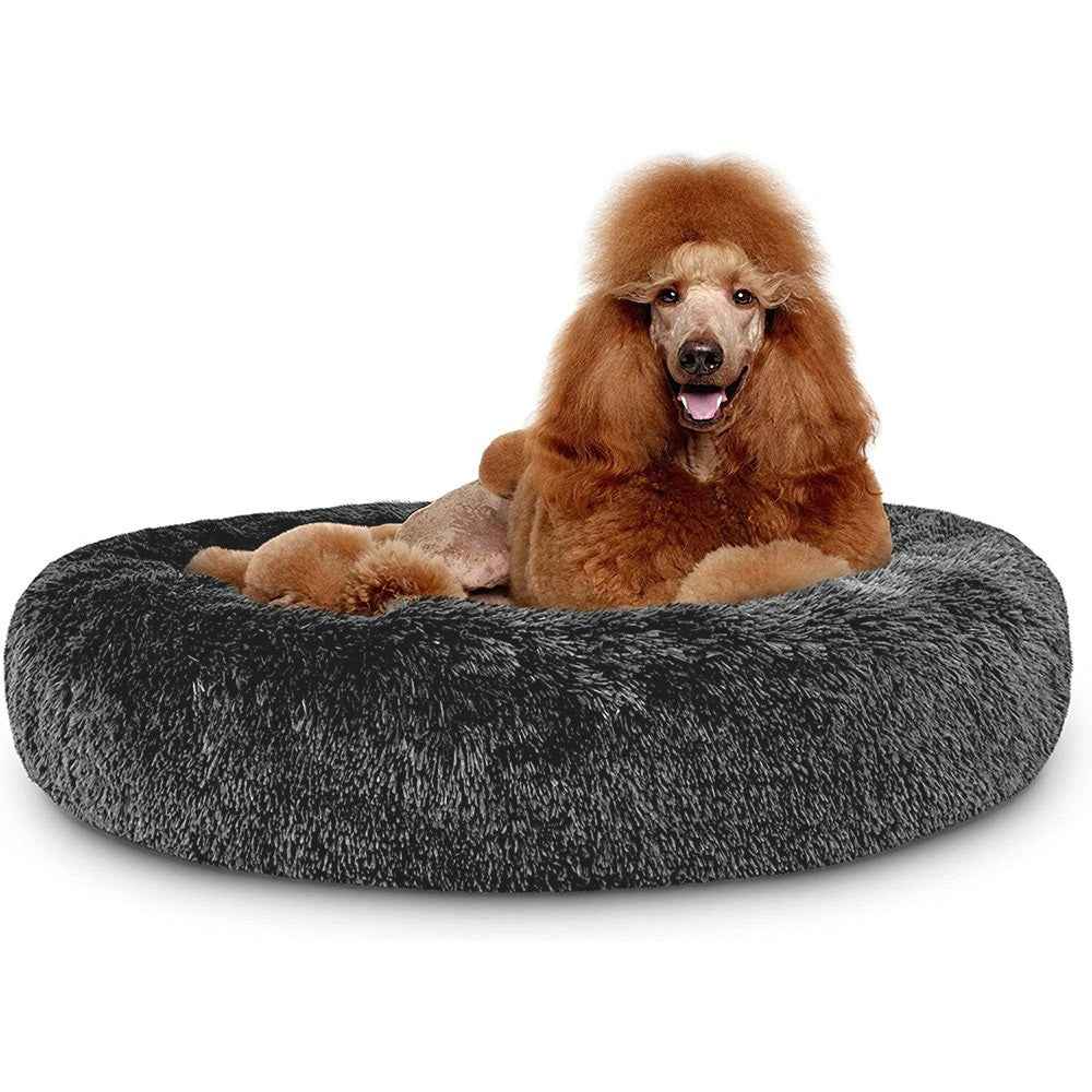 Dog Bed Donut Large Soft Plush Cat Bed XL For Calming Pet Anti-anxiety Washable