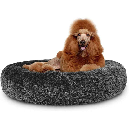 Dog Bed Donut Large Soft Plush Cat Bed XL For Calming Pet Anti-anxiety Washable