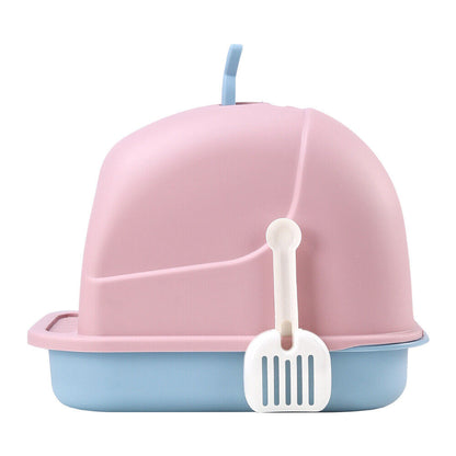 Large Hooded Cat Litter Tray Litter Box Self Cleaning Cat Pan Potty Tray w/ Lid